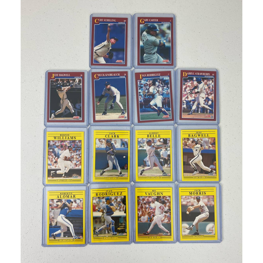 VTG Lot Bundle of 14 1991 Score and Fleer MLB collectible baseball trading cards